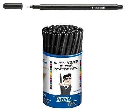 Tratto PEN - felt pens (Black, Black, Water-based ink)