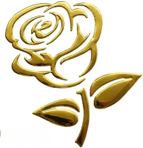 Aufkleber Sticker Gold Chrom 3D Emblem ROSE Blume Auto Motorrad styling DZ-35G