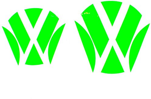 Emblem Ecken Inlays Folie Aufkleber passgenau - Finest Folia K006/K007 (Neon Grün)