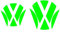 Emblem Ecken Inlays Folie Aufkleber passgenau - Finest Folia K006/K007 (Neon Grün)