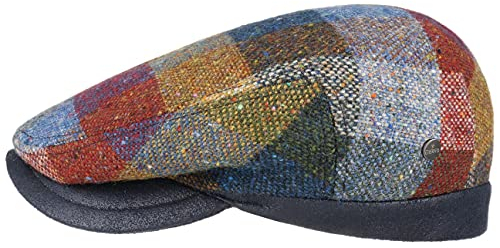 LIERYS Finzi Tweed Flatcap Herren - Schirmmütze Made in Italy - Schiebermütze aus Schurwolle - Wintermütze mit Innenfutter - Mütze Herbst/Winter - Flat Cap bunt 61 cm