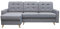 mb-moebel Ecksofa Sofa Eckcouch Couch mit Schlaffunktion und Bettkasten Ottomane L-Form Schlafsofa Bettsofa Polstergarnitur - Carla (Ecksofa Links, Hellgrau)