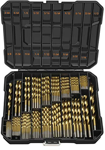 ENERTWIST 230 PCS Drill Bit Kit Set for Metal and Wood Titanium Coated HSS