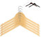RSR Hangers Kleiderbügel 10 Stück Holz Natur | ohne Steg I Holzkleiderbügel | Hemdenbügel | Blusenbügel | mit Rockkerbe | 360° drehbarer Haken | ver. Farben und Stückzahlen OS1