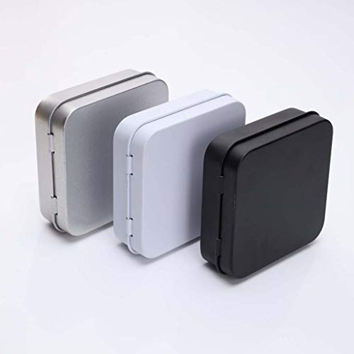 wuzhou 5 Stück Mini Metalldosen Behälter Quadratisch Klapp Flip Aufbewahrungsdose Box Kleine Kit Fall Schmuck Münze Süßigkeiten Kondom Organizer Tragbar Schwarz