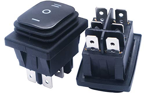 mxuteuk 2 pezzi nero 16A / 250V 20A / 125V 3 posizioni on/off/on interruttore a bilanciere marino impermeabile KCD4-203N-BK