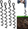 Jayzod 46cm Spiral Earth Ground Hochleistungs-Schuppenanker-Kit Ideal als Hundebinder-Pfahl Sichern von Tieren, Zelten, Vordächern, Schuppen, Carports, Schaukelsätzen, 4er-Pack