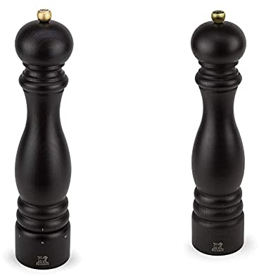 Peugeot Paris Manuelle Salzmühle, Mahlgradeinstellung u’Select, Höhe: 30 cm, Holz, Braun, 23539 & Paris Manuelle Pfeffermühle, Klassische Mahlgradeinstellung, Höhe: 30 cm, Holz, Braun, 870430/1
