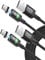 Kuulaa USB C Magnetic Charging Cable 2 Pack 3A Magnetic Charger with Type C Tips, QC 3.0 Quick Charging Data Transfer Nylon Braided Magnetic Phone Charger(Black, 3.3FT/1M)