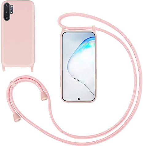 GoodcAcy Funda con Cuerda para Samsung Galaxy Note 10 Plus,Carcasa Silicona Líquida Correa Colgante Ajustable Collar Correa de Cuello Cadena Cordón Case para Samsung Galaxy Note 10 Plus,Rosa