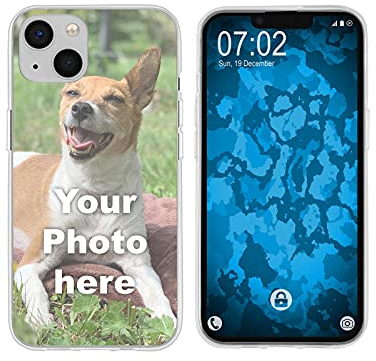 PhoneNatic Case kompatibel mit iPhone 13 Mini Personalisierte Handyhülle Clear zum selbst gestalten mit eigenem Foto