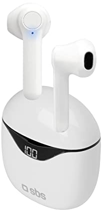 SBS TWS View True Wireless Stereo Kopfhörer mit 500 mAh LCD-Display, integriertes Mikrofon, für Musik und Anrufe bis zu 3 Stunden Datei, Mono-Funktion mit Dual Leader Technologie