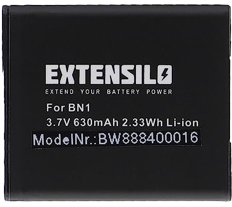 EXTENSILO 1x Batterie Compatible avec Sony Cybershot DSC-W310, DSC-W320, DSC-W330, DSC-W350 Appareil Photo, Reflex numérique (630mAh, 3,7V, Li-ION)