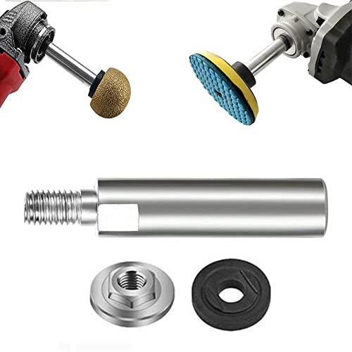 Angle Grinder Extension Connecting Rod, 80mm M10 Thread Extension Shaft for 100 Type Angle Grinder, Stainless Steel Polishing Machine Adapter Lever, with Upper and Lower Pressure Plates (1 PCS)