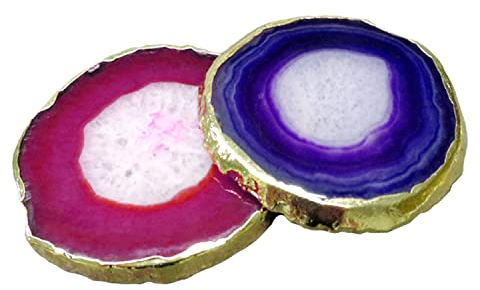 Soulnioi Achat-Untersetzer, Violett, einzigartiger Amethyst-Stein, Untersetzer für Getränke