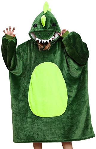 Niwicee Sweat à Capuche Oversize Couverture à Capuche Unisexe Pull Chaude Panda Sweat Chaude Grandes Poches TV Couverture Hoodie/Enfants/Adulte Animale Robe de Chambre-Adulte-Dinosaure-