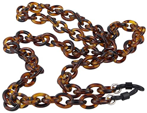 Paule & Knopf Klassische Brillenkette KC9 mit Gummischlaufe und Stopper im eleganten Havanna