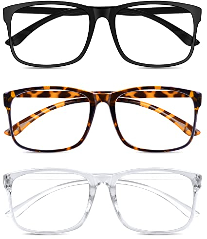 AOOWU Blaulichtfilter Brille Damen, 3er-pack Blue Light Blocking Glasses, Blue Light Brille Ohne Stärke Herren, Blaufilter Brille Bildschirmbrille für PC Gaming,Computer(schwarz+weiß+schildpatt)