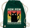 Turnbeutel Rucksack - Sprüche Statement - Pew Pew Madafakas - Unisize - Dunkelgrün - mit aufschrift cat beutel statements cats stoffbeutel sprüchen￼ katze beuteltasche katzen backpack katzen-