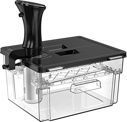Récipient Sous Vide avec Couvercle Récipient Sous Vide avec Support 11L pour Cuiseur Sous Vide Plusieurs Marques Adaptées Multifonctionnel Double Porte Clair sans BPA