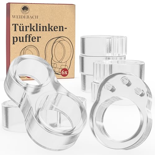 WEIDEBACH® robuster Türklinkenpuffer für jede Türklinke, 6x Kreisform, 2x in 8-Form Türstopper, transparenter Wandschutz Türklinke, Türpuffer schützt vor Schrammen, Wandtürstopper, Wandschutz