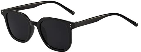aaSccex Sonnenbrillen Damen Sonnenbrillen Retro Rechteck Brillen Vintage Brillen Fauna Brille (Black, One Size)