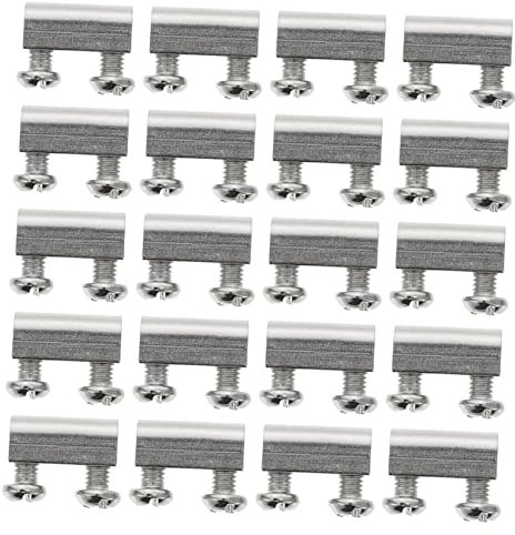 Healeved 20 Sets Steel Wire Rope Clamps Dual-directional Cable Wire Clamp Lockers with Screws and Cable Securing in Industrial and Outdoor Use