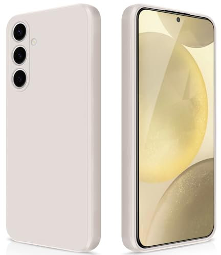 GiiYoon Cover per Samsung Galaxy S24 5G Custodia in Silicone, Custodia Antiurto Case Sottile in Silicone TPU con Strato Interno in Fibra e Protezione della Fotocamera, Bianco