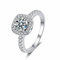 Winglove ✦Valentinstag Geschenk Moissanite Ringe Silber 925 Damen 0,5ct/1ct/2ct/3ct Klassischer quadratischer Ringe Moissanit Diamant,VVS1 Reinheit D Farbe,Geschenke für Frauen.[3ct,51.5(16.5)]