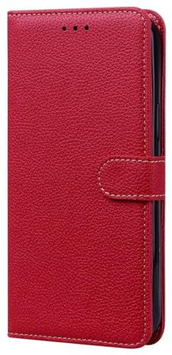 Handyhülle für Samsung Galaxy A10 Hülle Leder für Samsung Galaxy A10 Hülle Klappbar Flip Ständer Stoßfeste Leder Wallet Case Cover Schutzhülle Tasche für Samsung Galaxy A10 Hülle,rot
