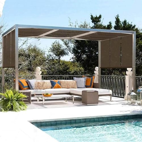 Voile d'ombrage Rectangulaire 5x4 2x4 Toile Ombrage ExtéRieur Toile d Ombrage Bache Pergola Filet Protection Solaire 90% pour Jardin Balcon Garage Ferme Voitures Poulailler,brown-3x6m