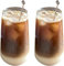 500ml 2er Set Latte Macchiato Gläser Cappuccino Kaffeegläser Teegläser Kristall Glas Eisbecher für kalte oder heiße Getränke, Kaffeeglas Teegläser für Cappuccino,Latte,Tee,EIS,Eistee,Iced Americano