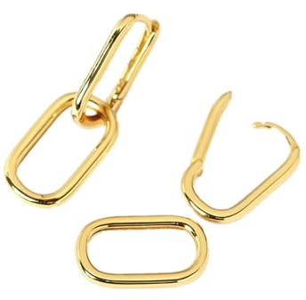 YUZHEDM Ohrringe Silber 925 Hängend Eckige Creolen mit Anhänger U Creolen Minimalistische Tropfen Doppelter Kreis Modeschmuck Tropfen-Ohrringe-Set,für Frauen Damen Geschenk (Gold)