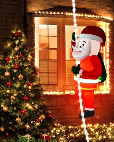 Bzavor Weihnachtsmann Lichterkette, 3 M Weihnachtsbeleuchtung Außen mit Timer, IP65 Wasserdicht Weihnachtsdeko Aussen, 2 Modi Weihnachtsdeko Innen, Weihnachtsbaum Fenster für Innen Außen Garten, Haus