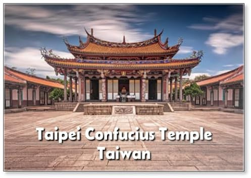 Taipeh Konfuzius Tempel in Dalongdong Taipeh, Design 1, Kühlschrankmagnet