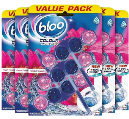 Bloo Colour Active Fresh Flowers Toilet Rim Block, 50g X 6