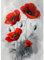 MEIYUDA 5D Diamond Painting Bilder Erwachsene Kinder Rote Blumen, Diamant Painting Bilder Diy Set Bild Diamond Painting, Malerei Kristall Diamond Painting Set Erwachsene für Home Wand Décor 30x40cm