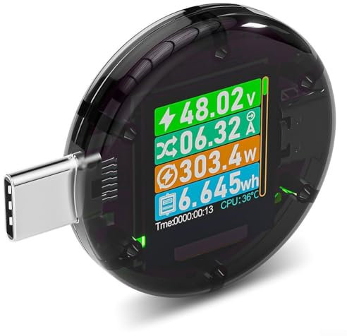 USB C Power Meter Digital Tester, Multimeter Touch Control Detector, With A High-definition Color Screen, For Laptops, Tablets, Phones, Chargers