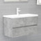 TREISL Muebles de baño gris cemento 80 x 38,5 x 45 cm de aglomerado mueble bajo lavabo espacio adicional armario de baño aspecto ordenado mueble lavabo robusto muebles multifuncionales