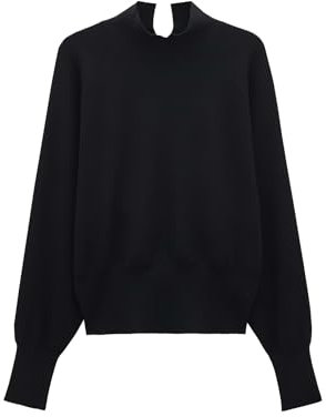 someday Damen Pullover | Feiner Strickpullover TELLIE Loose aus Viskose Mix Black, 40