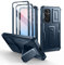 Dexnor Cover Compatibile con Samsung Galaxy S24 FE con Copertura Integrata Della fotocamera Scorrevole & Protezione dello Schermo & Kickstand, Custodia Resistente Agli urti Protettiva - Blu Marino