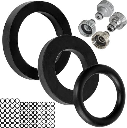 Jeu de joints de rechange Mix, 75 pièces, pour pièces de système G 1/2 pouce, compatible avec les raccords de robinet Gardena 21 mm, 18200, 18240, 18220, 15273, caoutchouc, Ø 16 x 11 joints toriques
