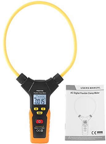 Pinza Amperometrica Flessibile, Multimetro Digitale per Corrente CA, Display LCD Retroilluminato per Test Elettrici e manutenzione. Comodo Usare, con Torcia, Blocco Dati per