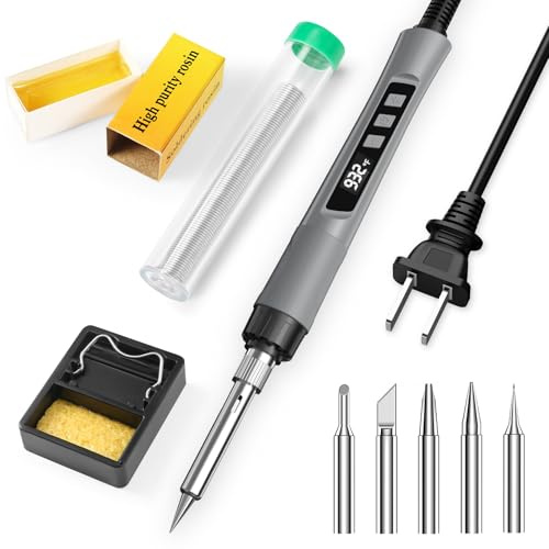 Soldering Iron Kit, Soldering Gun With Digital Display for Electronics，grey