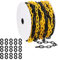 PATIKIL Yellow/Black Plastic Chain, 164 ft 6mm Safety Barrier Chain Large Plastic Chain Long for Crowd Control, Queue Line, Parking, Fence, Gate, Concert, Construction Site Decoration