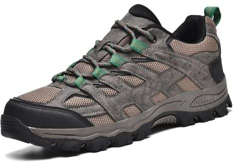 Unitysow Trekking Hiking Shoes Men’s Walking Shoes Low Rise Outdoor Camping Trainers Backpacking Climbing Sneaker,Brown,7.5 UK