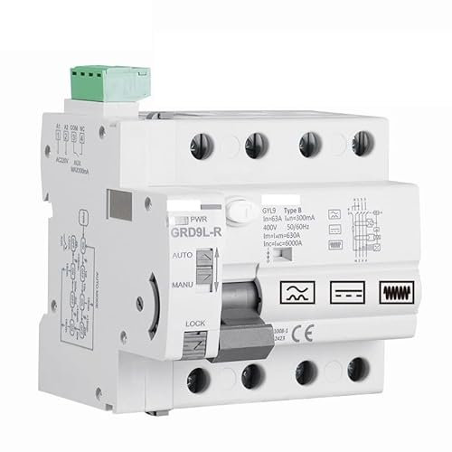 KRIECK Disjoncteur Mode de contrôle avec RCD de Type B Spécial for borne de Recharge de Voiture Utilisation Disjoncteur Intelligent à Courant continu(2P-40A-30mA)
