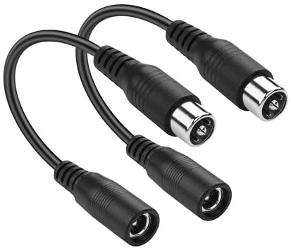 PNGKNYOCN 2A DC Power Cable,2 Pack DC 5.5 x 2.1mm Female to 8mm RCA Male Power Adapter Cable,for Skateboard Bikes, Balance Bikes,Electric Bikes and More（15cm）