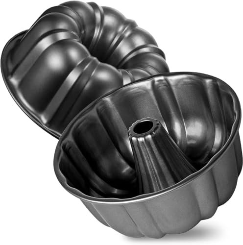Notcilgias Gugelhupfform 24 cm, 2er-Set Backform für Gugelhupf, Kuchenform aus Karbonstahl, Antihaft, gleichmäßige Bräunung, robust und langlebig, ideal für Kuchen und Desserts (2 davon)