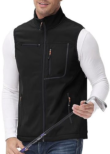 MoFiz Gilet Sans Manche Homme Gilet Outdoor Veste Légère de Travail Coupe-vent avec Fermeture éclair